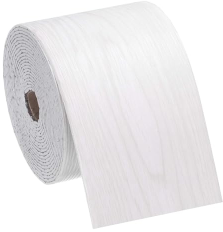 uxcell Peel and Stick Waterproof Wall Border, 4 x 197 White Wood Grain Removable Wallpaper Border Sticker Trim Wall Edging Lines for Wall Corner Table Furniture Mirror Frame