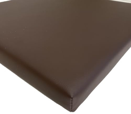 Pflegeleichtes Sitzkissen Stuhlkissen Bankkissen 40 x 40 x 4 cm Kunstlederbezug für Haus und Garten (braun)