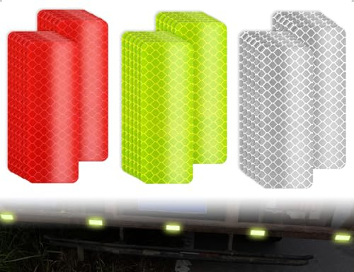 Emezddo 36 Stück Reflektorband,Selbstklebend Wasserdichtes Reflektierende Aufkleber,Sicherheit Warnband Sticker,verwendet für Fahrräder,Kleidung,Helme,Motorrad(Weiß,Rot,Grün)
