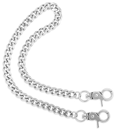 Grevosea Wallet Chain, 50cm Heavy Duty Pocket Chain with Lobster Clasps Punk Pants Chain for Men Women Belt Chain for Jeans Pants Clothing Goth Accessories