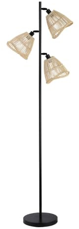 Home Deluxe Stehleuchte aus Rattan FELIA - Beige | Stehlampe, Rattanlampe, Boho-Lampe