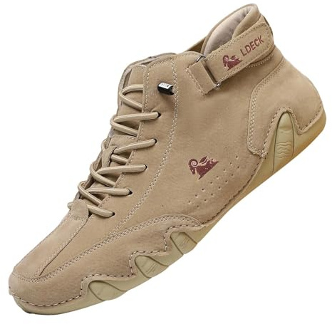 Stivaletti da uomo a piedi nudi, scarpe da uomo, alla caviglia, alte, antiscivolo, comode da passeggio, tinta unita, per il tempo libero, suola piatta, per il fitness, eleganti scarpe da trekking