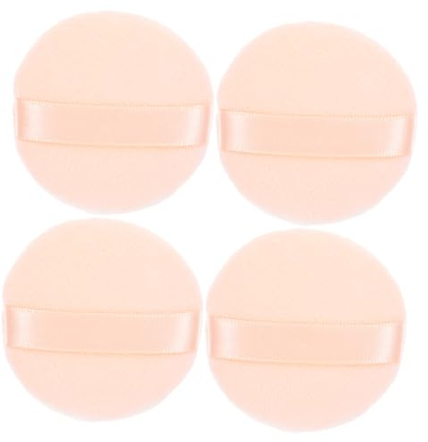 HONITANO 4piezas Borla De Polvos Sueltos Borla Redonda Para Polvos Esponjas Cosméticas Sin Fluorescencia Para Aplicar Corrector y Base De Maquillaje