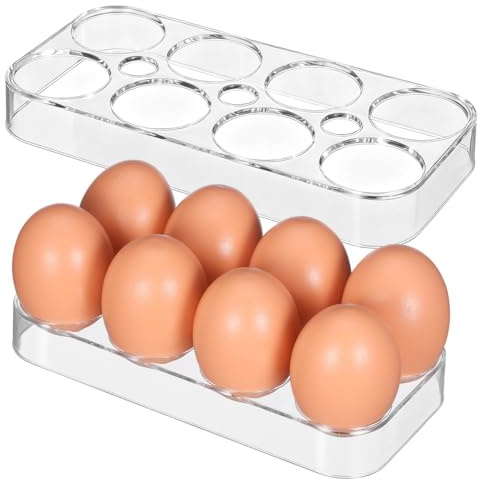 Gatuida Kühlschrank Eierablage 2Er Set Praktische Eieraufbewahrungsbox 17.50X8.50X2.00 Cm Stapelbar Für Küche Gefrierschrank Camping Schutz Vor Bruch