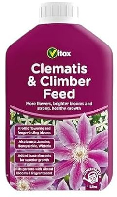 Vitax Liquid Clematis & Climbing Plant Feed 1L Concentrated Fertiliser for Prolific Flowering Brighter Blooms & Healthy Growth Tailored Nutrient Mix for Clematis and All Climbing Plants