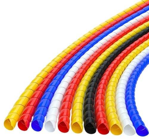 Custodia protettiva for organizer for gestione cavi a spirale multicolore, 1 metro -Tubo corrugato per protezione cavi(8mm Red)