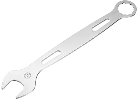 sourcing map Llave combinada de 30 mm, métrica, superfina, caja de 12 puntos y extremo abierto, acero al cromo vanadio, herramienta de llave de doble extremo para reparación de muebles automotrices