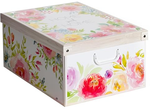 Aufbewahrungsbox mit Deckel für Kleidung und Wäsche, Sweet Home Karton Kiste, Kleiderschrankboxen, saisonaler Wechsel, Geschenkkarton 50x39x24 cm