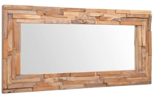 vidaXL Teak Dekorativer Spiegel 120x60cm Holzspiegel Wandspiegel Flurspiegel