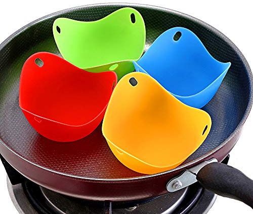 Cuociuova Portauovo In Silicone Stampi Cottura Uova In Camicia Perfette 4 Pezzi Di Silicone Egg Poachers Coppe Lavabili In Lavastoviglie, Adatti Per Microonde Cottura Perfetta Uova In Camicia