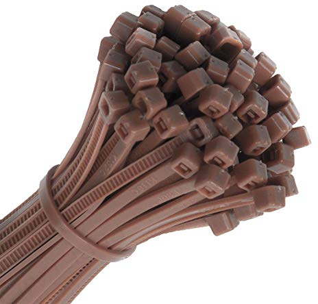 UKCable-Ties Brown Cable Ties 100mm to 370mm Nylon Strong Zip Tie (200, 100mm x 2.5mm)