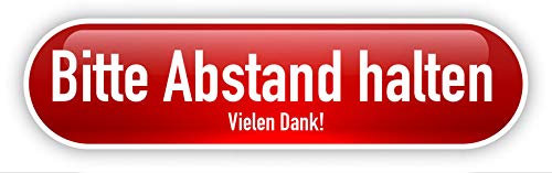 Hinweisschild Abstand halten Motiv Glasbutton 30 x 10cm Kunststoff