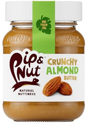 Pip & Nut Crunchy Almond Butter, 6 x 170g | 100% Single-Origin Almonds, High In Fibre, No Palm Oil, No Added Sugar, Vegan