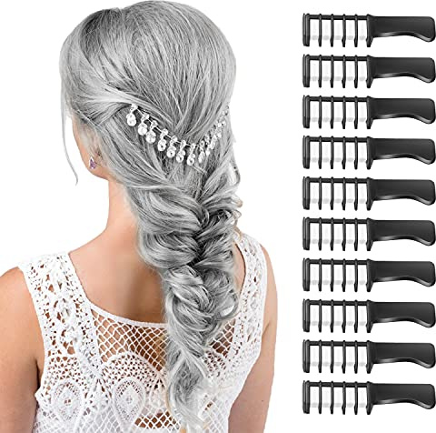 MSDADA White Hair Chalk for Girls - 10 Pcs New Hair Chalk Comb Temporary Washable Hair Color Dye for Kids - Christmas Birthday Easter Halloween Gifts for Girls Kids