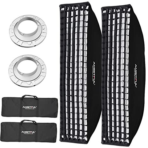 AMBITFUL Bowens Mount Wabengitter Softbox mit für Studio Stroboskop Blitzlicht (FW30x120(2PCS))