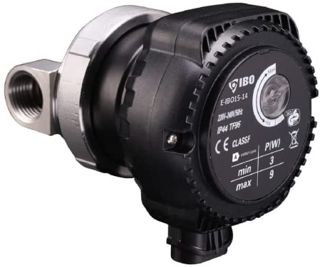 ibo E-IBO 15-14 Umwälzpumpe Zirkulationspumpe für Brauchwarmwasser für die Umwälzung Pumpe ohne Drosselklappe für die Warmwasserzirkulation. Niedriger Energiever brauch