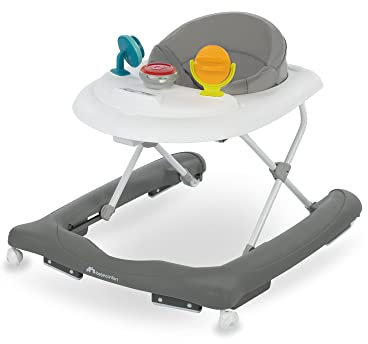 Bebeconfort Explorer Lauflernhilfe, mit abnehmbarem Aktivitätstablett, Einfach zusammenklappbare Lauflernhilfe für Babys, von 6-18 Monaten, bis zu 12kg, Grey Mist