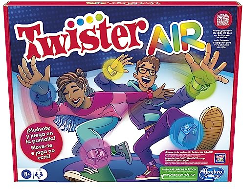 Hasbro Gaming Twister Air-Spiel, Twister Air-Spiel mit RA-App, verbindet Sich mit intelligenten Geräten, aktive Partyspiele, Alter: ab 8 Jahren