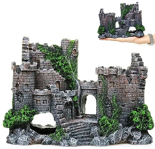THEYUUKI Aquarium Simulation Dekoration Schloss Großes Dekorations-Aquarium für Kleine Wassertiere und Ornamente