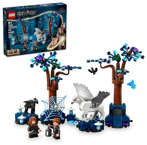 LEGO Harry Potter Verbotener Wald - Magische Kreaturen, leuchtet im Dunkeln, Spielzeug für Kinder mit Buckbeak und Thestral Fantasy Tierfiguren, Harry Potter Geschenkidee für Mädchen und Jungen ab 8