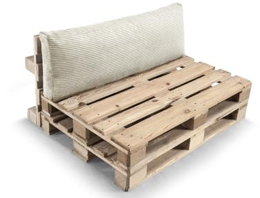 Gutekissen® Palettenkissen, Gartensofakissen, Sitzkissen, Rückenkissen, gefüllt mit Pulirethangranulateinlage, viele Farben und Größen PWL (Rückenlehne 120x40, Beige)