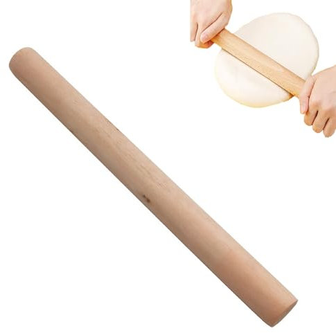 1 Stück Nudelholz Holz, Teigroller, Nudelhölzer Teigrolle, umweltfreundliches Französisches Nudelrolle Holzteigroller für Fondant, Pizza, Cookie, Nudelteig, Mürbeteig (27cm*2.5cm)
