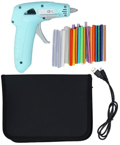 Hot Glue Gun, Mini Cordless Hot Melt Glue Gun with Stand, Fast Preheating Glue Gun Kit with 30 Pcs Craft Glue Sticks & Carrying Case, Built in 2200 MAh Battery for DIY Craft Gift