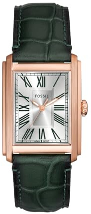 Fossil Carraway Watch for Men, Quartz Movement with Leather Or Stainless Steel Strap, Noir de Jais