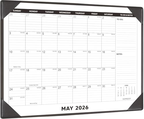 Large Desk Calendar 2026-2027 with Desktop Mat, KOPEESY 22 x 17 Desktop Calendar, 18 Mouths From March 2026 to August 2027, Office Supplies Desk Blotter Calendar for Home School and Office