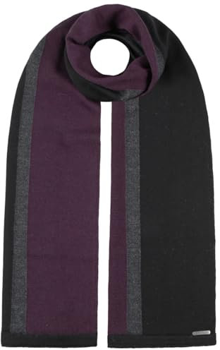 Stetson Merino Stripes Wollschal Made in Italy Winter Damen Herren schwarz-lila One Size