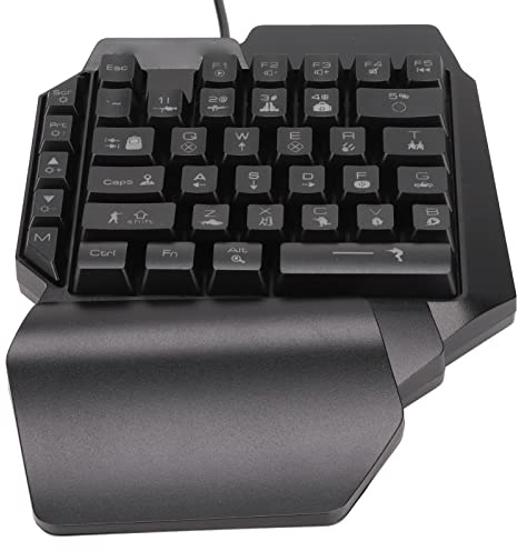 SUNGOOYUE Einhändige Gaming-Tastatur, Leuchtende 39 Tasten, Ergonomische, Wasserdichte USB-Mechanische Tastatur
