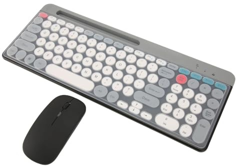 GTOULHH Tastiera e Mouse Kit Set Tastiera E Mouse Combinazione Tastiera E Mouse con Tasti Rotondi Bluetooth Wireless Laptop, PC(Black)