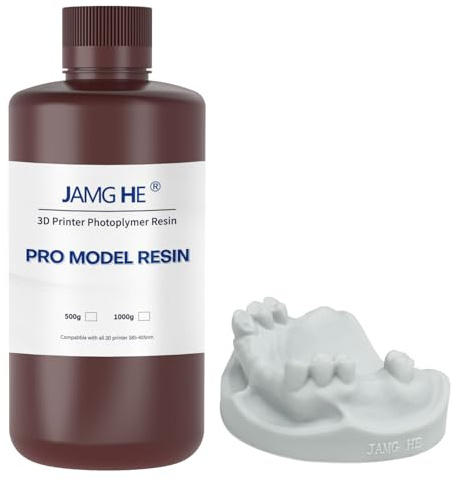 JAMG HE 3D Printer Resin Dental Pro Model Resin IPA Clean, Light Grey, 500g | Dental Prosthetic Model Resin for Crown and Bridge Model, Orthodontic Model, Implant Model etc.
