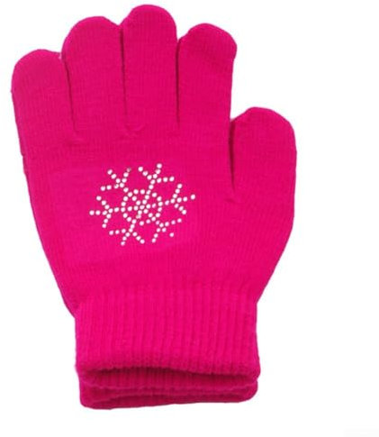 ZYWUOY Winter-Handschuhe für Kinder, rutschfeste Baumwollhandschuhe mit Griff für Eissport (M, Rosa)