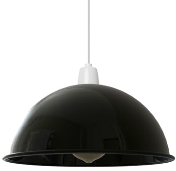 Moderne industrielle Deckenleuchten, rustikale glänzende Metallkuppel, 40 cm groß, einfach zu montieren, Vintage-Schirme als Ersatz für Hängeleuchte, Schlafzimmer, Küche, Hängelampenschirm (glänzend