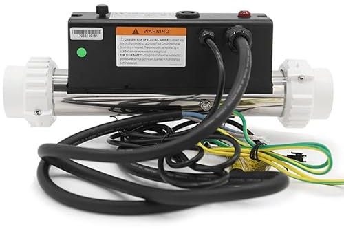 HNBYLMM Pool Heater - 1~3 KW Thermostat Electric Swimming Pool Heater, Universal Inline Bath Heater Kit, Portable Bathtub Heater for Spa Relaxation, Bathtubs and Above Ground in-Ground Pools,3KW