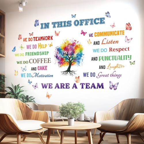 DECOWALL Office Quotes Wall Stickers Peel and Stick Office Decor (DS9-8086) | motivational, teamwork, workplace decor, reception, meeting room, school display removable
