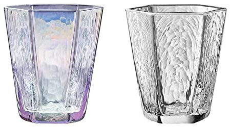 Verres à eau Verres à boire ménagers (lot de 4) tasse en verre design élégant pour la maison et la cuisine idéal pour les restaurants, les bars, les fêtes tasses en verre (couleur : b) (f)