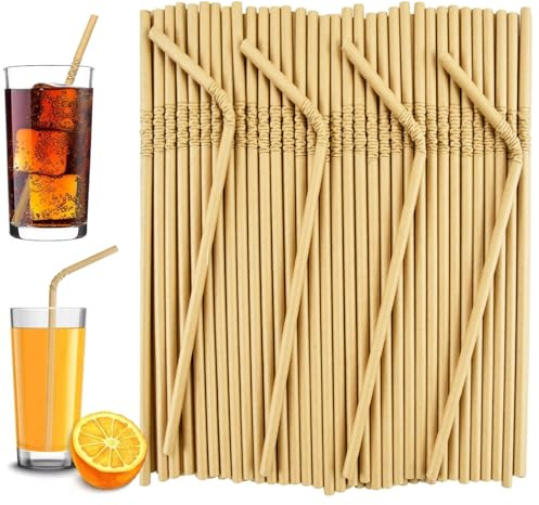 XINCHENG 100Pcs Disposable Paper Straws, Craft Straws, Paper Drinking Straws, Biodegradable Recyclable Drinking Straws for Party Birthday Wedding