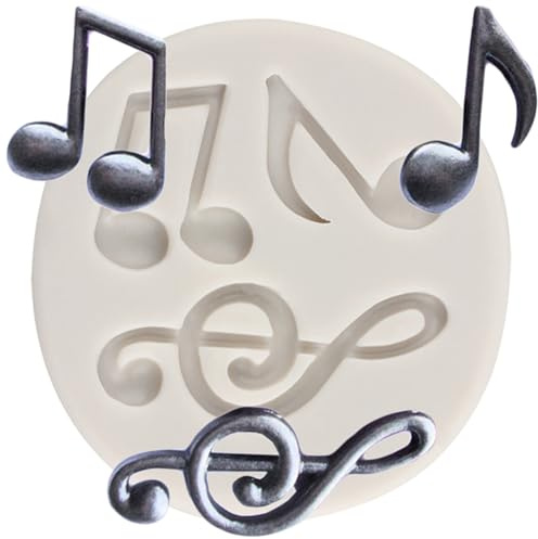 Sijiangmold Musical Notes Fondant Mould Musical Silicone Moulds for Music Themes Cake Decoration Chocolate Cupcake Topper Candy Polymer Clay Gum Paste