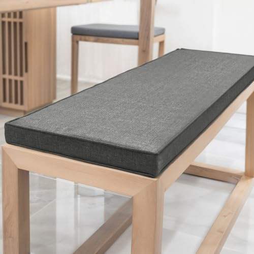 YFHT Bankauflage 120x50x5cm waschbares Bankkissen aus Leinen mit Rutschfester Unterseite und Paspel, Sitzkissen für Gartenbank, Terrasse, Innen Fensterbank, Flurbank, Rattanstühle usw