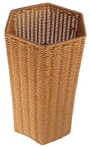 BESTYASH Porta Ombrelli Stabile in Plastica Effetto Rattan da Ingresso Capienza Grande per Ombrelli Lunghi e Pieghevoli per Casa
