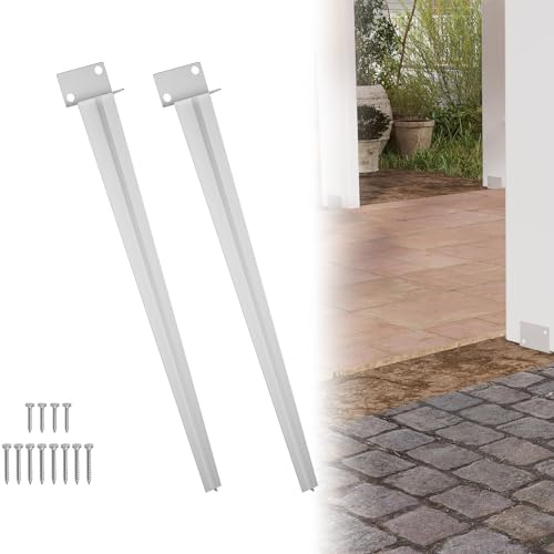 Froadp Lot de 2 supports de poteau à enfoncer - Galvanisés - Manchons à enfoncer pour poteaux en bois - Avec pointe de 50 cm de long - Pour ancre, pergolas, clôtures, projets de jardin - Argenté