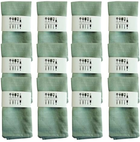 Tygservetter, paket med 12 stycken på 40x40 cm, servetter för bröllop, bordsdekoration, servetter för födelsedagar, återanvändbara linneservetter för fester, middagar, kaféer