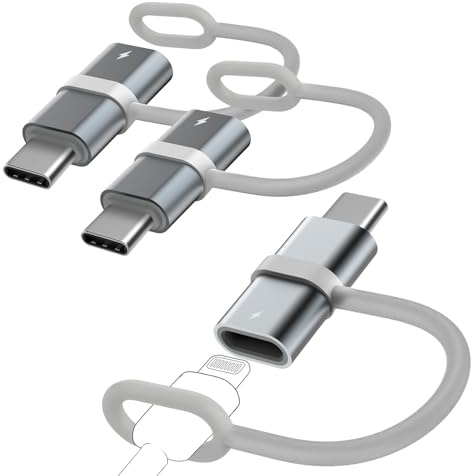 Oliveria 3Stück USB C zu Lightning Adapter, 480Mbit/s Datenübertragung zum Computer, Keine Unterstützung für Audio/OTG, mit Sicherungsband, kompatibel mit iPhone 14/13/12/11/X, iPad Pro/Air 5/Mini 6