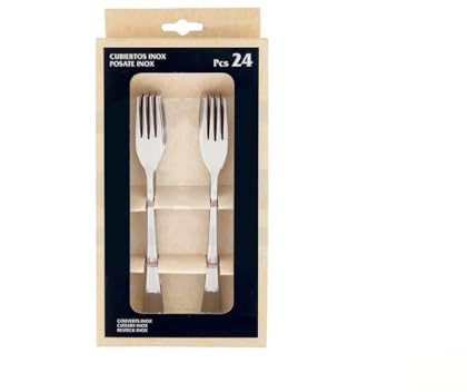 DRW Tenedor pequeño Aperitivos Acero INOX 24 Unidades Talla Unica