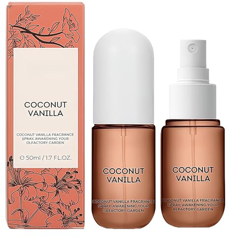 Vanilla Perfume for Women - Coconut Scented Body Spray, Long-Lasting Light Fragrance Mist for Skin & Hair Care