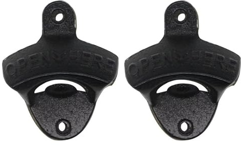 DOETYD Lot de 2 décapsuleurs muraux en fonte - Design rustique vintage - Décapsuleurs muraux robustes avec vis - Accessoires de cuisine d'extérieur durables et accessoires de bar pour la maison et le