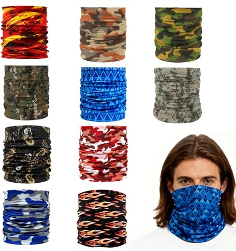 QUIIEOSKIA Scaldacollo multifunzione sportivo magico, senza cuciture, sciarpa magica, fascia elastica, bandana, resistenza ai raggi UV, per equitazione, motociclismo, escursionismo, pesca, yoga