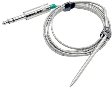 Tidevib Holzpellet-Grill-Temperatursonde für GMG P-1028 und Prime 12 V Serie, 65 W, Metall, silberfarbenes Küchen-Kochgeschirr